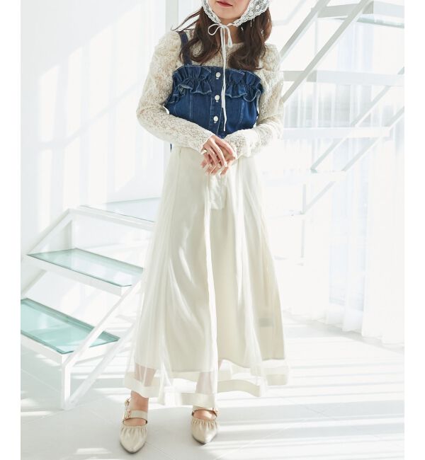 MAJESTICLEGON「バックレースアップフレアスカート」|フレア|