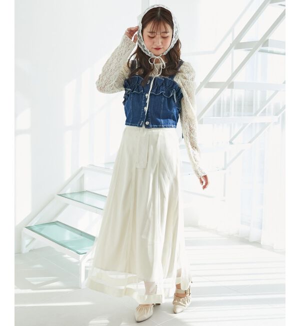 MAJESTICLEGON「バックレースアップフレアスカート」|フレア|