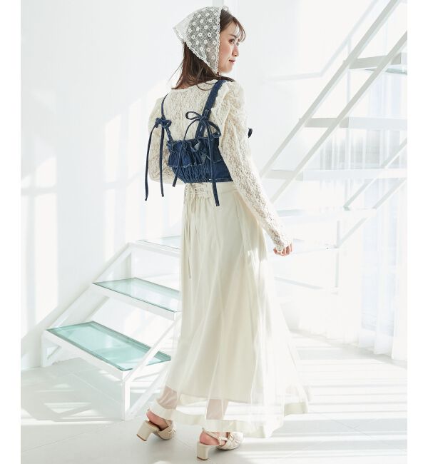 MAJESTICLEGON「バックレースアップフレアスカート」|フレア|