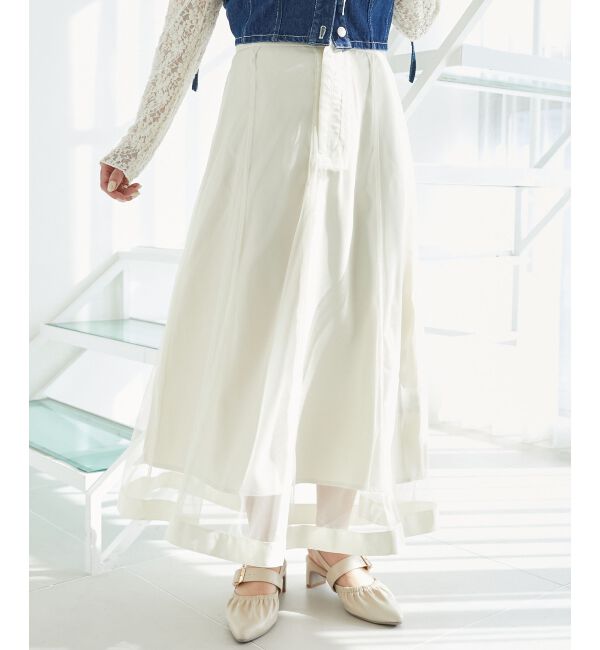 MAJESTICLEGON「バックレースアップフレアスカート」|フレア|