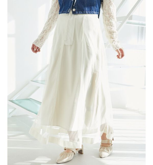 MAJESTICLEGON「バックレースアップフレアスカート」|フレア|