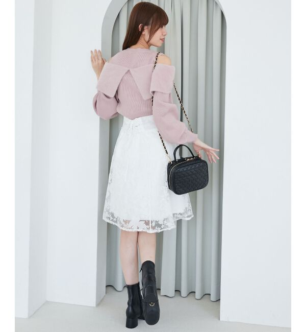 MAJESTICLEGON「バックレースアップフレアスカート」|フレア|