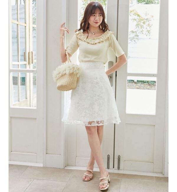 MAJESTICLEGON「バックレースアップフレアスカート」|フレア|