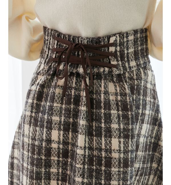 MAJESTICLEGON「バックレースアップフレアスカート」|フレア|