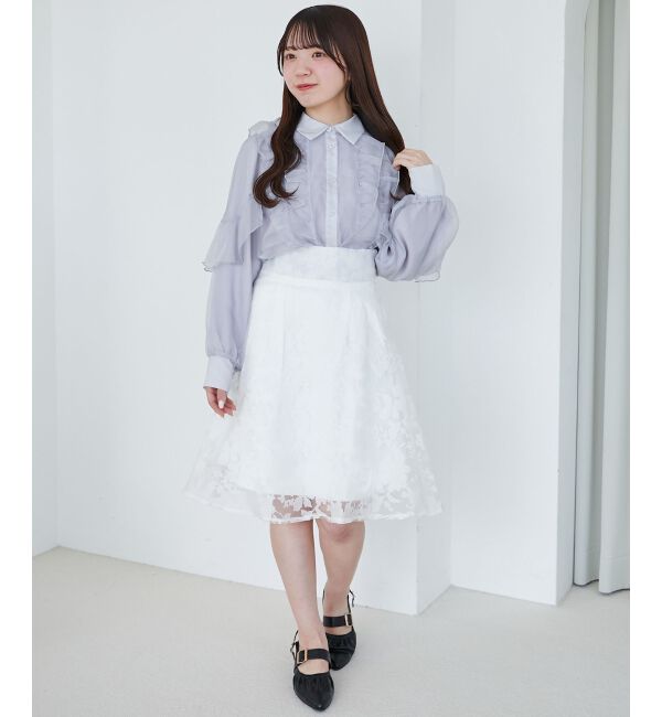 MAJESTICLEGON「バックレースアップフレアスカート」|フレア|