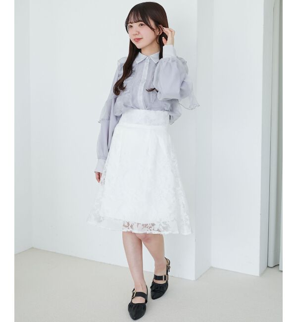 MAJESTICLEGON「バックレースアップフレアスカート」|フレア|