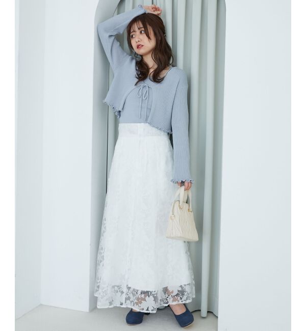 MAJESTICLEGON「バックレースアップフレアスカート」|フレア|