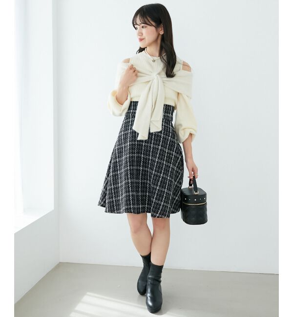 MAJESTICLEGON「バックレースアップフレアスカート」|フレア|柄Ａ