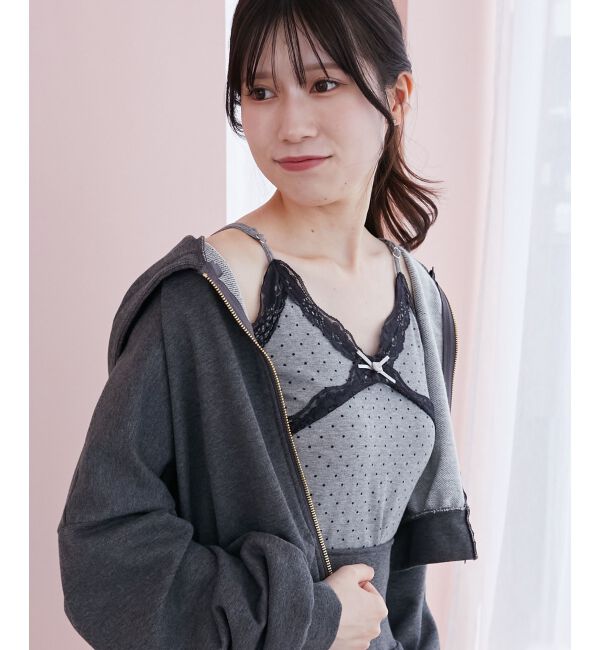  「カップ付きローズリボンキャミ」|キャミソール|