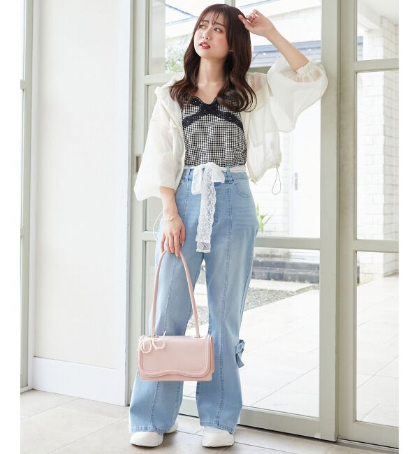  「カップ付きローズリボンキャミ」|キャミソール|