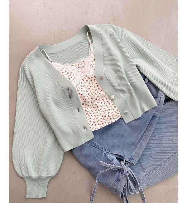  「カップ付きローズリボンキャミ」|キャミソール|