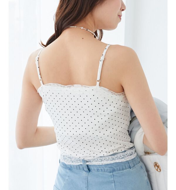  「カップ付きローズリボンキャミ」|キャミソール|