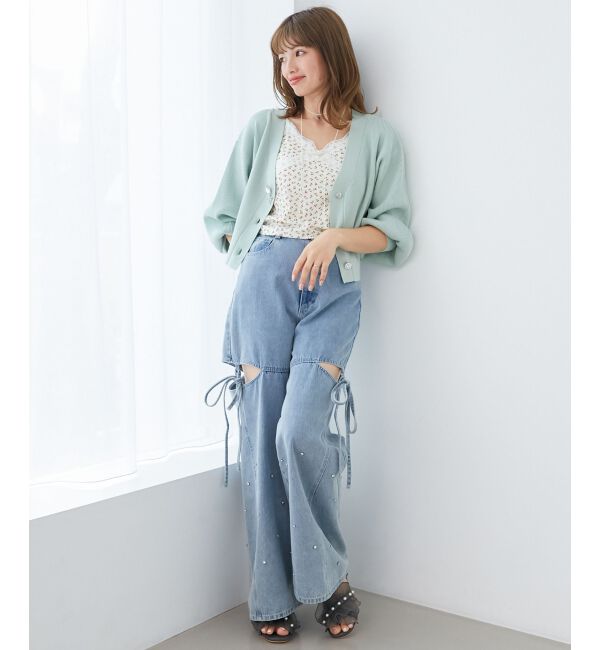  「カップ付きローズリボンキャミ」|キャミソール|