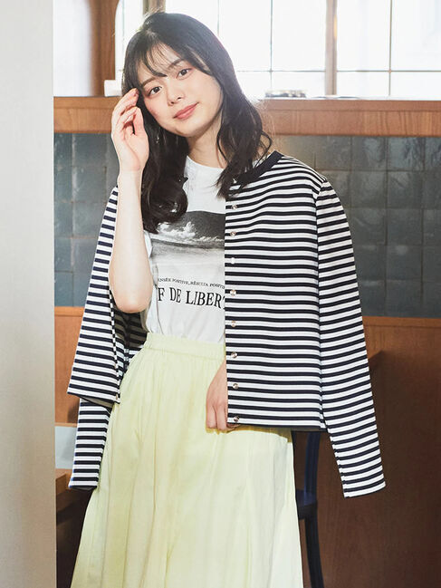 earth music&ecology「パールスナップボタンカーディガン」|カーディガン|