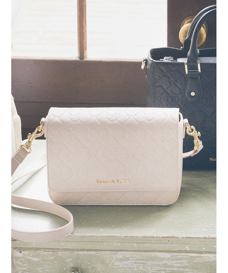 Maison de FLEUR「モノグラムカブセショルダーバッグ」|ショルダー・メッセンジャー|ピンクベージュ