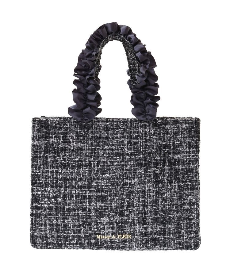 Maison de FLEUR「EC限定ツイードフリルスクエアトートSバッグ」|トートバッグ|