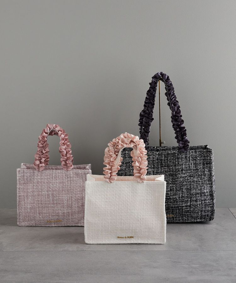 Maison de FLEUR「EC限定ツイードフリルスクエアトートSバッグ」|トートバッグ|