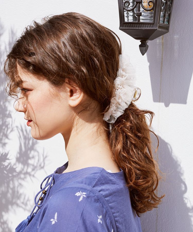 Maison de FLEUR「チュールビジューバンスクリップ」|その他|アイボリー