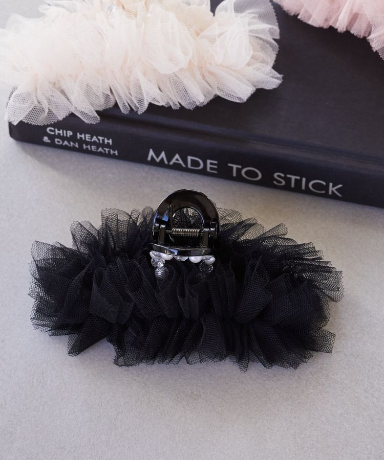 Maison de FLEUR「チュールビジューバンスクリップ」|その他|ブラック