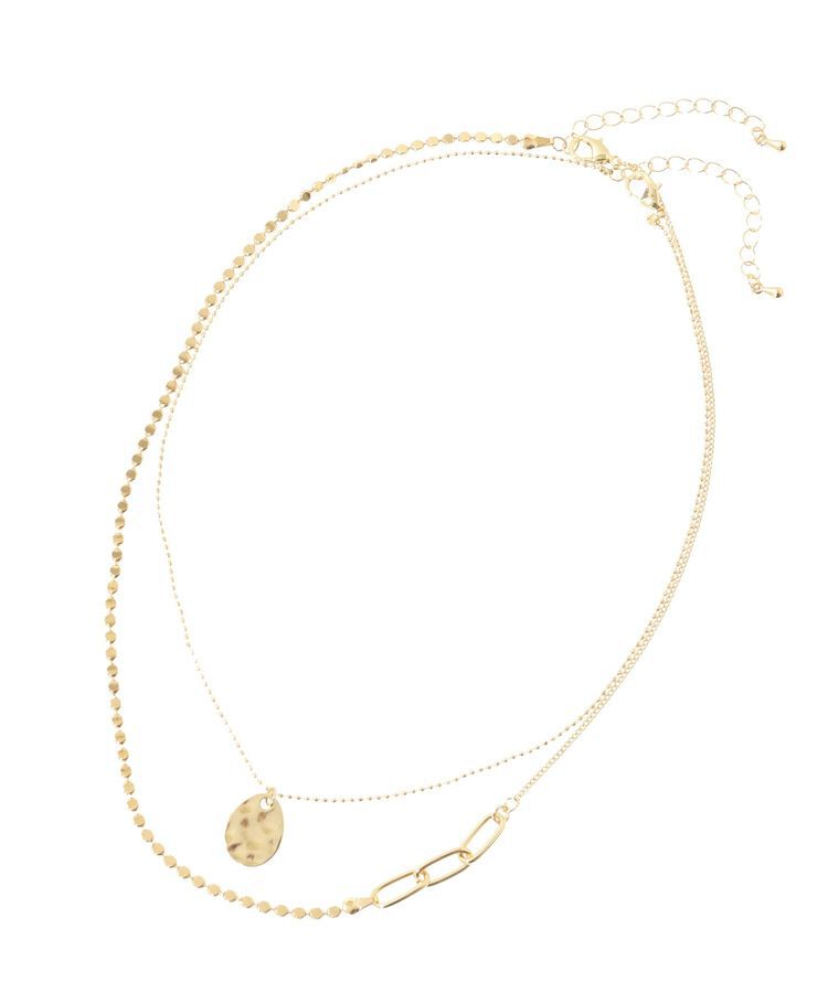 armonia「everywalk.2本セットクラフト調コインネックレス」|ネックレス|Gold