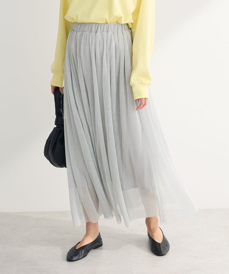 Green Parks「・ELENCARE DUE ラメプリーツスカート」|フレア|Silver