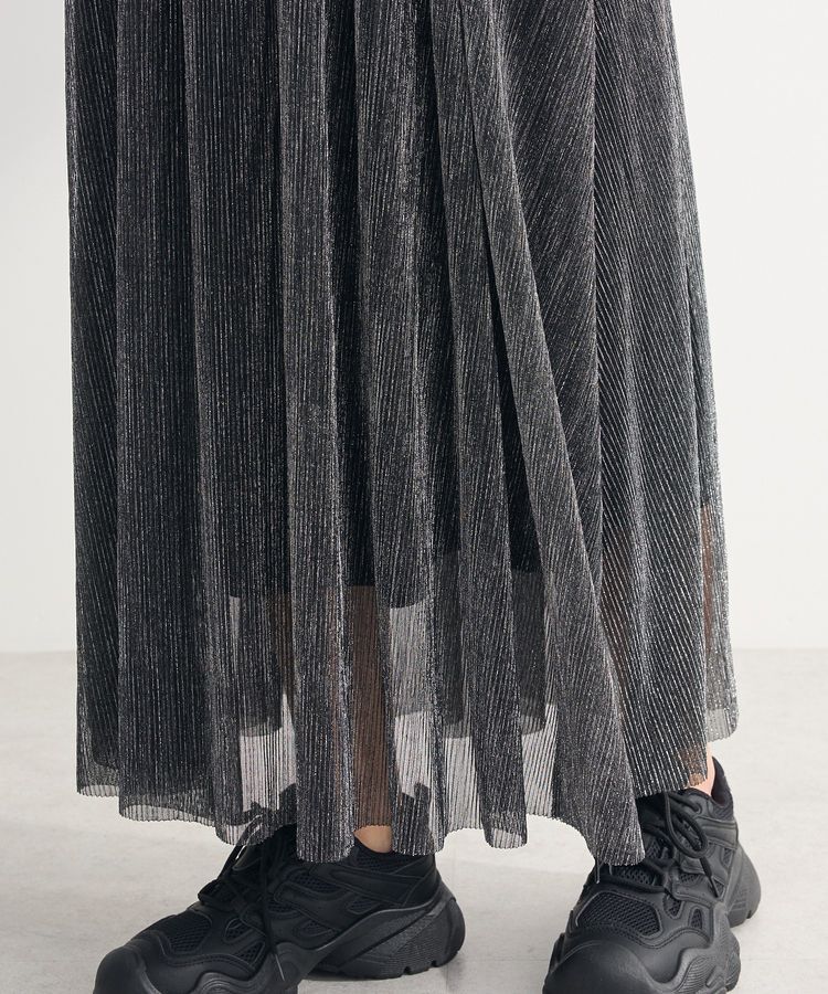 Green Parks「・ELENCARE DUE ラメプリーツスカート」|フレア|