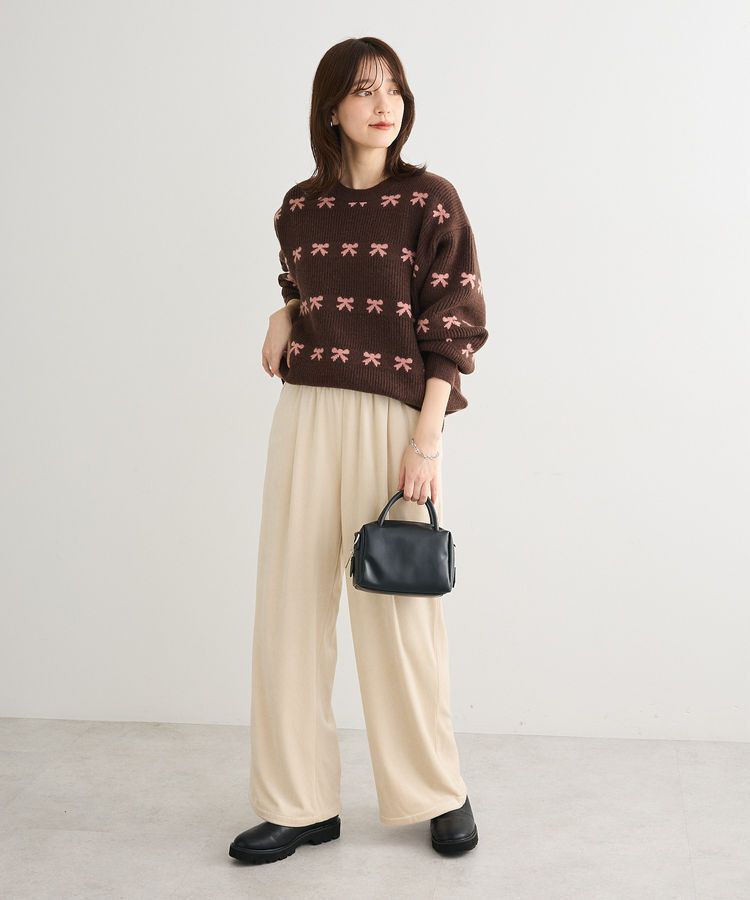 Green Parks「・swing by リボンジャカードクルーニット」|ニット・セーター|