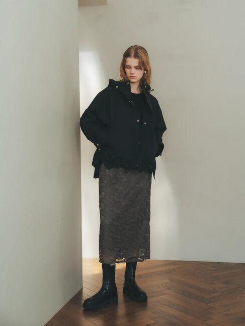 YECCA VECCA「幾何柄レースロングナロースカート」|スカート|