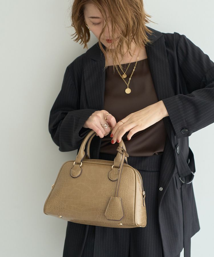 YECCA VECCA「【cache cache】アソートPUボストンバッグ」|ハンドバッグ|Beige