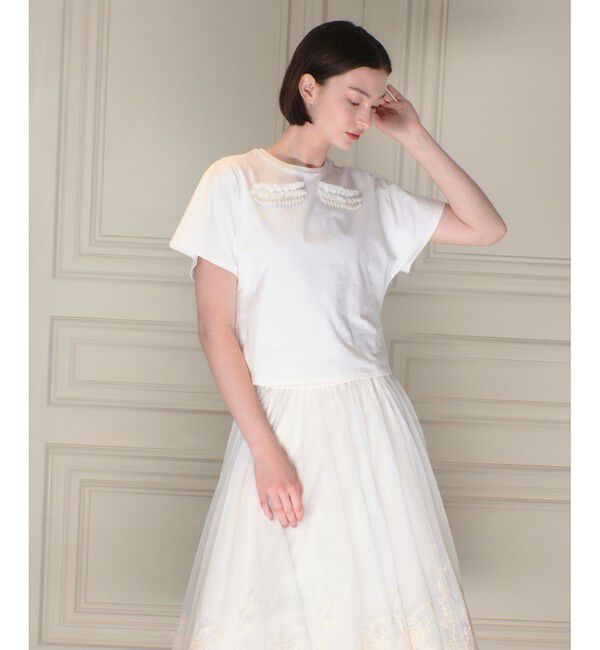 LOULOU WILLOUGHBY「【LOULOU WILLOUGHBY】ワイドスリーブアイラッシュT」|Tシャツ・カットソー|