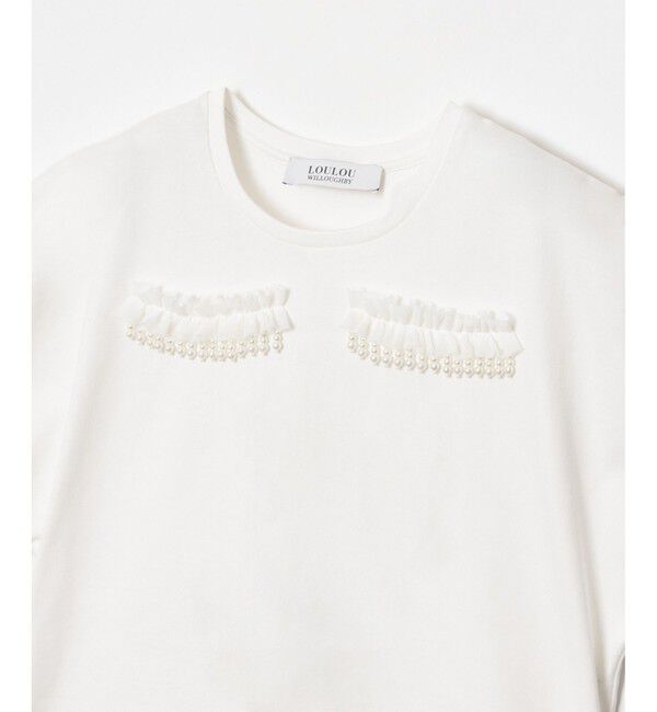 LOULOU WILLOUGHBY「【LOULOU WILLOUGHBY】ワイドスリーブアイラッシュT」|Tシャツ・カットソー|