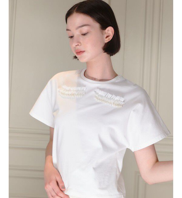 LOULOU WILLOUGHBY「【LOULOU WILLOUGHBY】ワイドスリーブアイラッシュT」|Tシャツ・カットソー|