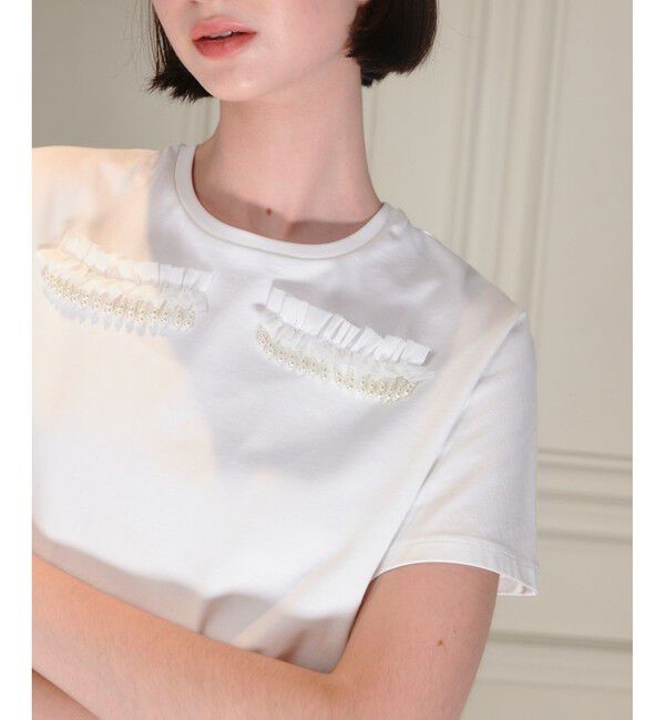 LOULOU WILLOUGHBY「【LOULOU WILLOUGHBY】ワイドスリーブアイラッシュT」|Tシャツ・カットソー|
