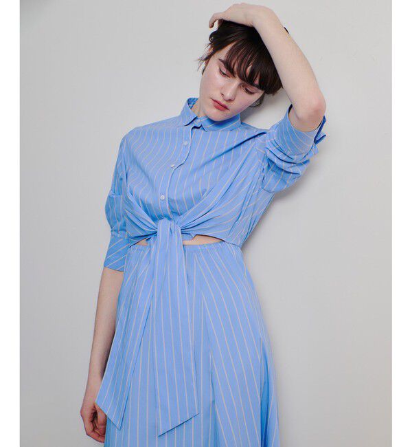 allureville「ピンストライプノットシャツワンピース」|ワンピース|