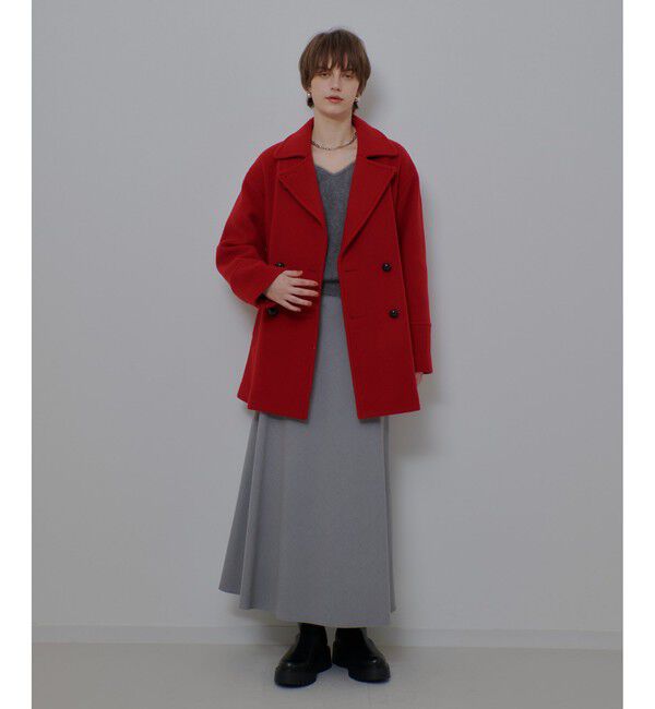 allureville「パイルメルトンデザインＰコート」|ピーコート|