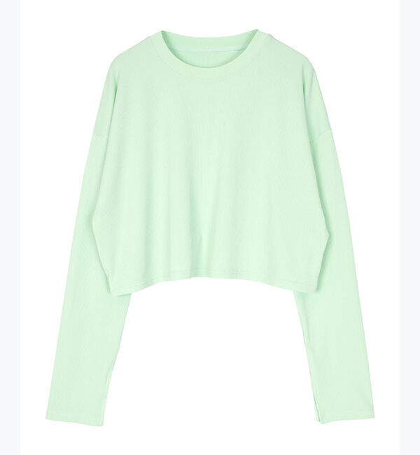 SEA DRESS「バックスリットショート丈ラッシュガード」|ビキニトップス|ミントグリーン