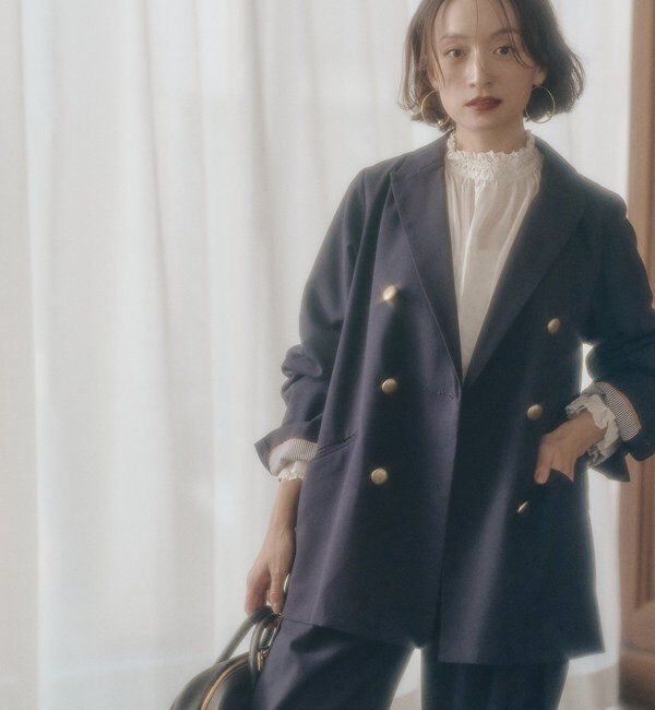  「襟袖レースプチハイネックブラウス」|プルオーバー|