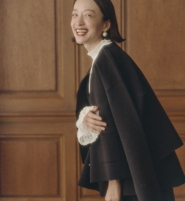  「襟袖レースプチハイネックブラウス」|プルオーバー|