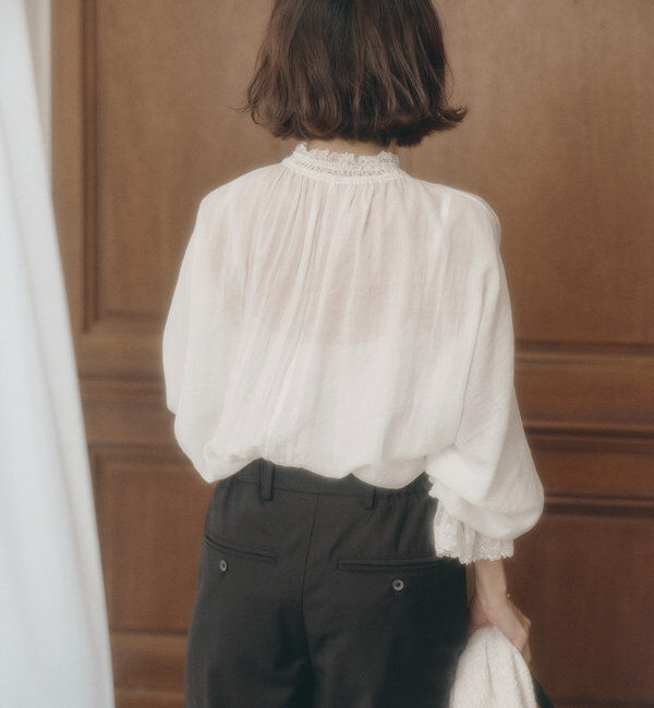  「襟袖レースプチハイネックブラウス」|プルオーバー|