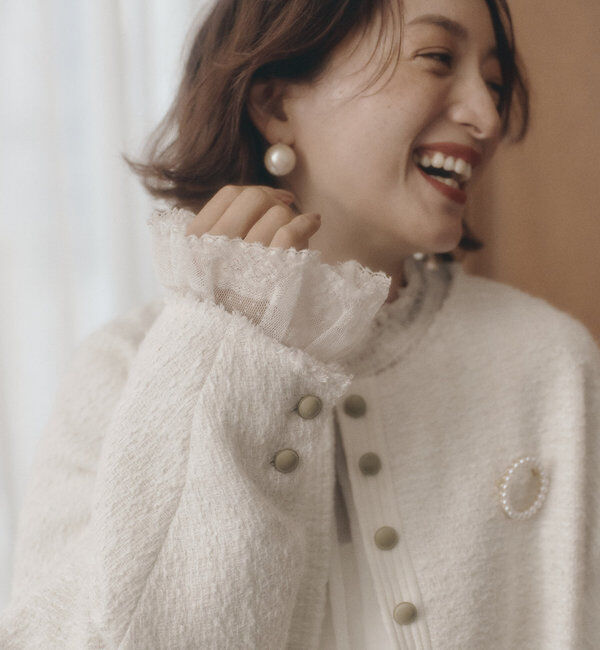  「襟袖レースプチハイネックブラウス」|プルオーバー|