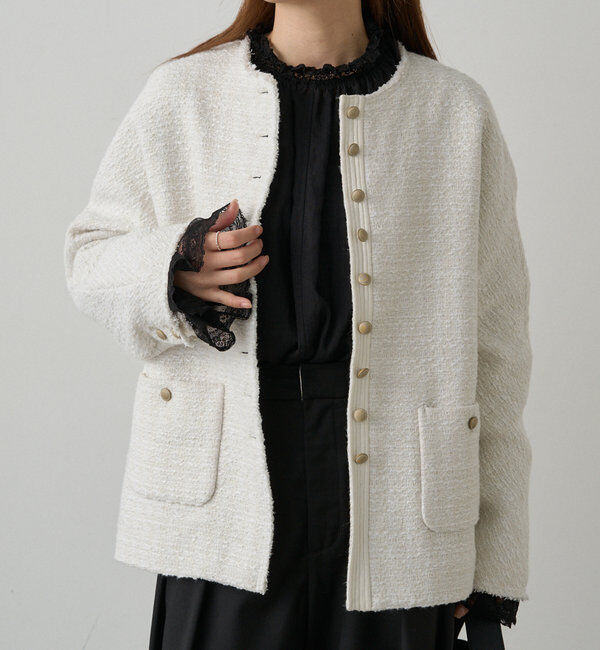  「襟袖レースプチハイネックブラウス」|プルオーバー|