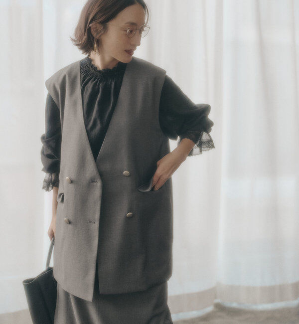  「襟袖レースプチハイネックブラウス」|プルオーバー|