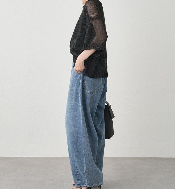  「テープヤーンハーフスリーブニットプルオーバー」|ニット・セーター|