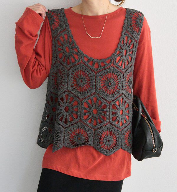  「【25AW】カギ針編み風ビスチェ」|ニット・セーター|