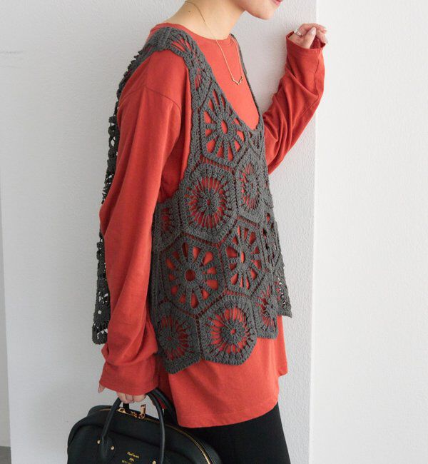 「【25AW】カギ針編み風ビスチェ」|ニット・セーター|