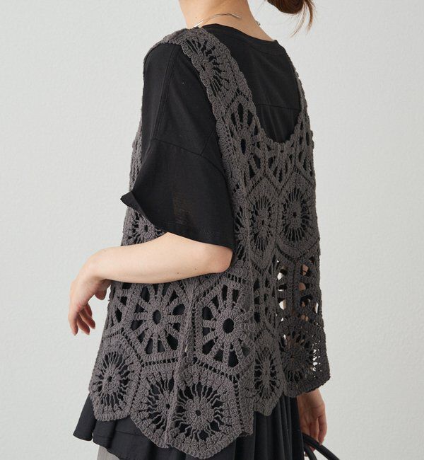  「【25AW】カギ針編み風ビスチェ」|ニット・セーター|