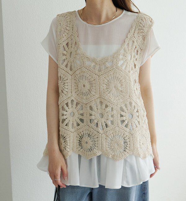  「【25AW】カギ針編み風ビスチェ」|ニット・セーター|