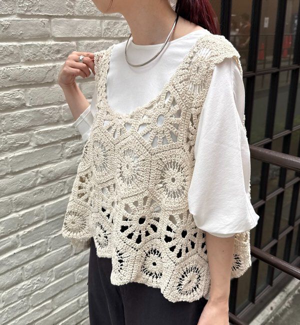  「【25AW】カギ針編み風ビスチェ」|ニット・セーター|