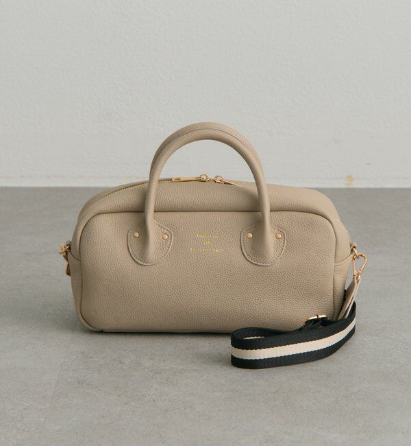  「レザー2WAYバッグ」|ショルダー・メッセンジャー|グレイッシュベージュ