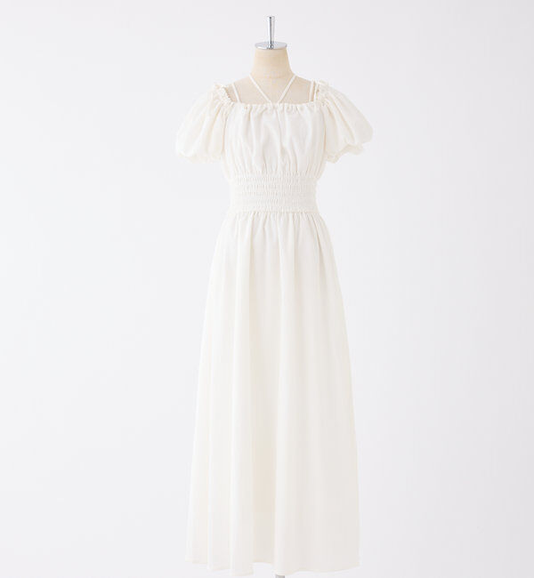  「【全骨格細見え】半袖シャーリングワンピ」|ワンピース|